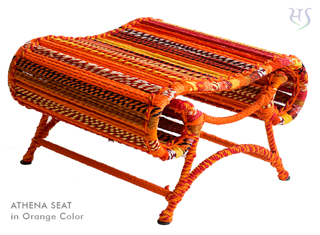 Athena Seat Katran Collection in Orange Color by Sahil & Sarthak